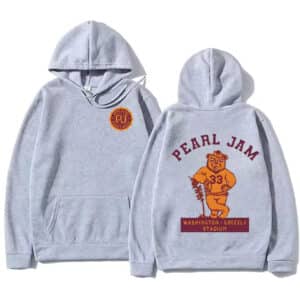 Pearl Jam Band Grizzly Stadium Graphic Gray Unisex Hoodie