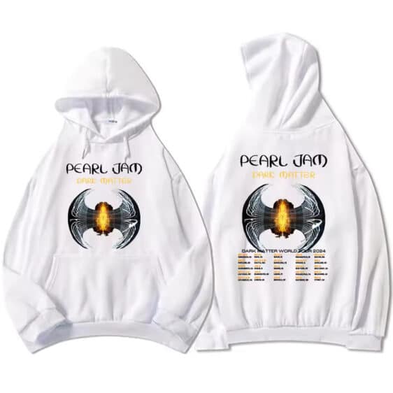 Pearl Jam Dark Matter World Tour 2024 White Unisex Hoodie