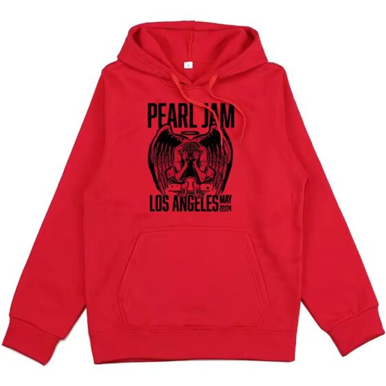 Pearl Jam Los Angeles 2024 Angel Halo Red Unisex Hoodie