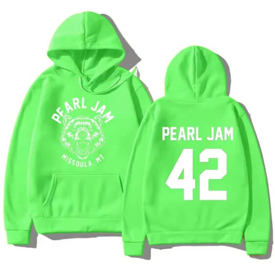 Pearl Jam Missoula MT Grizzly Light Green Unisex Hoodie