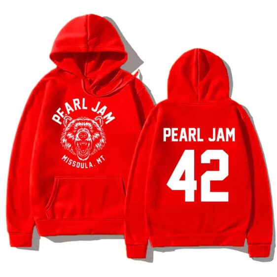 Rock Band Pearl Jam Missoula MT Grizzly Red Unisex Hoodie