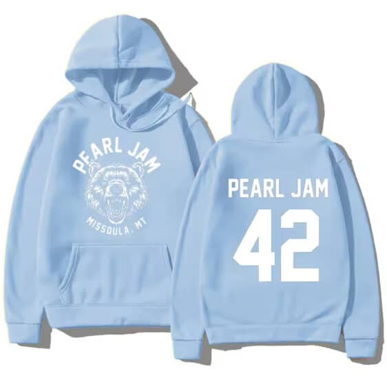 Sky Blue Pearl Jam Band 42 Missoula MT Grizzly Unisex Hoodie