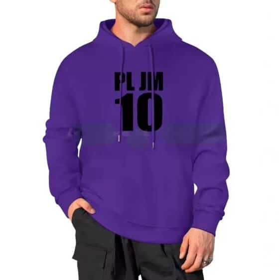 Vibrant Purple Pearl Jam PL JM 10 Minimalist Men's Hoodie