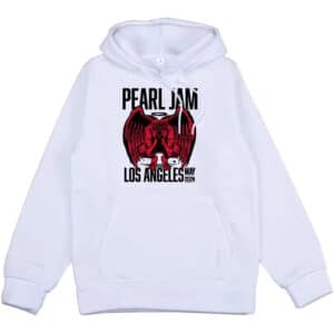 White Pearl Jam Los Angeles 2024 Devil Art Unisex Hoodie