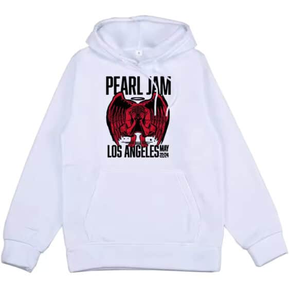 White Pearl Jam Los Angeles 2024 Devil Art Unisex Hoodie