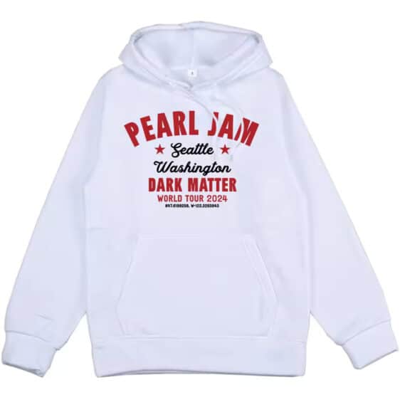 White Pearl Jam Seattle Dark Matter World Tour Unisex Hoodie