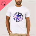 Cosmic Galaxy Red Hot Chili Peppers Logo White Men's T-Shirt