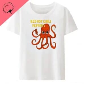 Iconic Red Hot Chili Peppers Octopus White Unisex T-Shirt