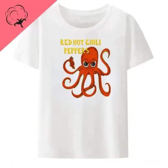 Iconic Red Hot Chili Peppers Octopus White Unisex T-Shirt