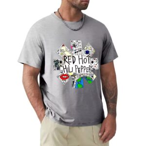 Light Gray Red Hot Chili Peppers Men's Graphic Rock T-Shirt