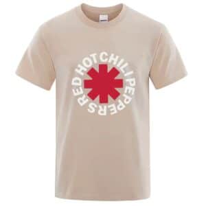 Minimalist Beige Red Hot Chili Peppers Logo Unisex T-Shirt