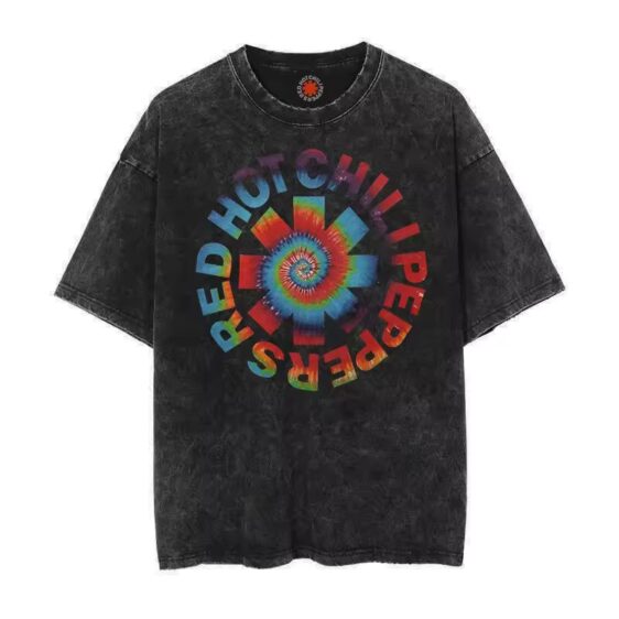 Psychedelic Red Hot Chili Peppers Tie-Dye Spiral T-Shirt