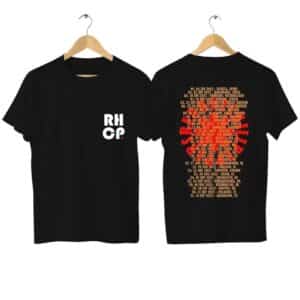 Red Hot Chili Peppers 2022 Global Tour Dates Black T-Shirt