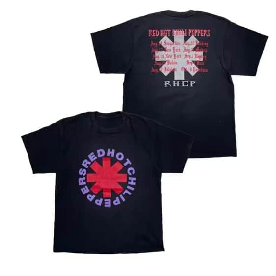 Red Hot Chili Peppers 90s Tour Black Red Unisex T-Shirt