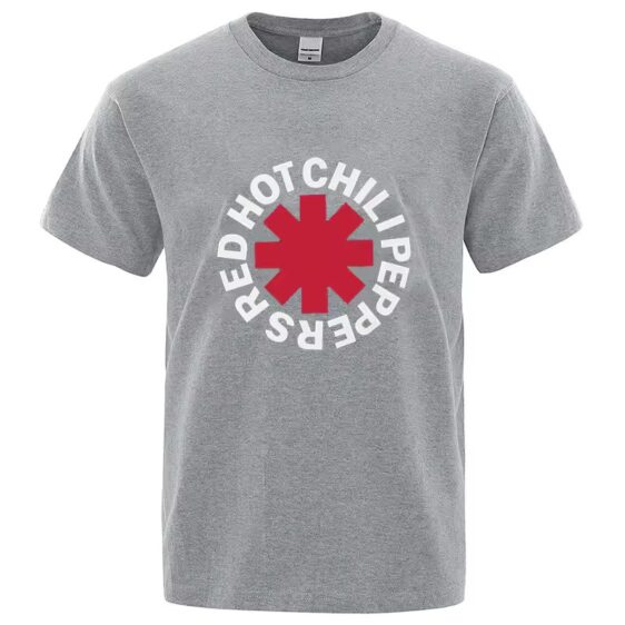 Red Hot Chili Peppers Band Classic Logo Grey Unisex T-Shirt