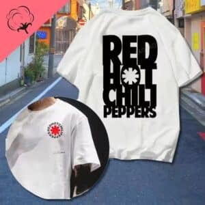 Red Hot Chili Peppers Bold Band Logo White Men's T-Shirt