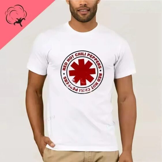 Red Hot Chili Peppers Classic Band Logo White Men's T-Shirt