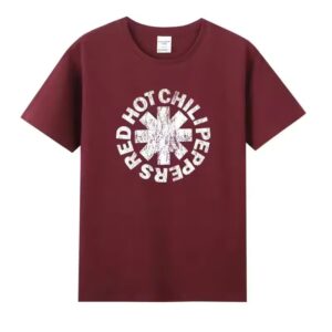 Red Hot Chili Peppers Distressed Logo Maroon Unisex T-Shirt