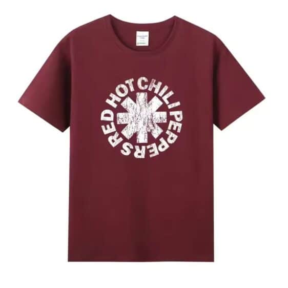 Red Hot Chili Peppers Distressed Logo Maroon Unisex T-Shirt