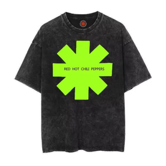 Red Hot Chili Peppers Green Logo Washed Unisex T-Shirt