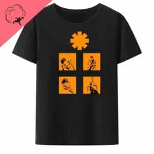 Red Hot Chili Peppers Members Grid Black Unisex T-Shirt