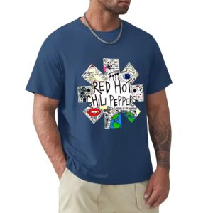 Red Hot Chili Peppers Men's Navy Blue Graphic Rock T-Shirt