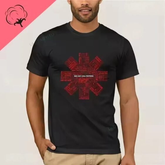 Red Hot Chili Peppers Song Typography Black Men's T-Shirt