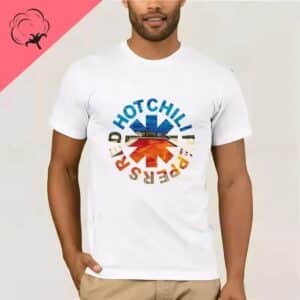 Red Hot Chili Peppers Sunset Beach Logo White Men's T-Shirt