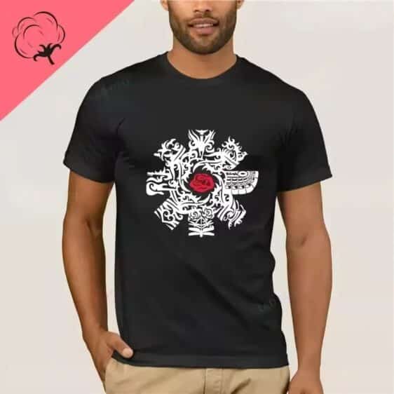 Red Hot Chili Peppers Tribal Rose Logo Black Men's T-Shirt