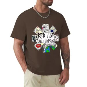 Rock Band Red Hot Chili Peppers Brown Graphic Men's T-Shirt