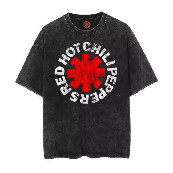 Washed Red Hot Chili Peppers Distressed Logo Unisex T-Shirt