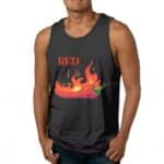 Flaming Red Hot Chili Pepper Logo Black Men's Tank Top