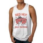 Funny Red Hot Silly Peppers Cartoon Band White Men's Tank Top