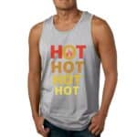 Gray HOT HOT Flame Art Red Hot Chili Peppers Men's Tank Top