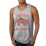 Gray Red Hot Chili Peppers Band Cartoon Art Men's Tank Top