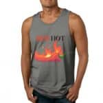 Red Hot Chili Pepper Band Flame Logo Dark GrayMen's Tank Top
