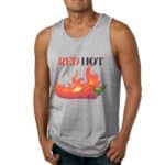 Red Hot Chili Pepper Flaming Logo Gray Men's Tank Top