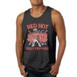 Red Hot Silly Peppers Cartoon Band Black Men's Tank Top
