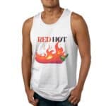 White Flaming Red Hot Chili Pepper Logo Men's Tank Top