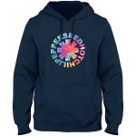Iconic Red Hot Chili Peppers Logo Tie-Dye Navy Blue Hoodie