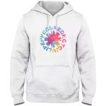 Tie-Dye Band Red Hot Chili Peppers Logo White Unisex Hoodie